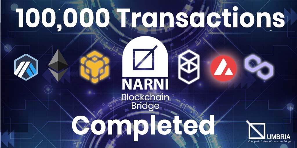 Umbria Network's Cross-chain Narni Bridge Surpasses 100,000 Transactions PlatoBlockchain Data Intelligence. Vertical Search. Ai.