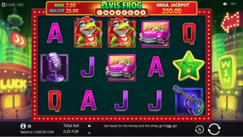 Elvis Frog v igralnem avtomatu v Vegasu pri BitStarzu