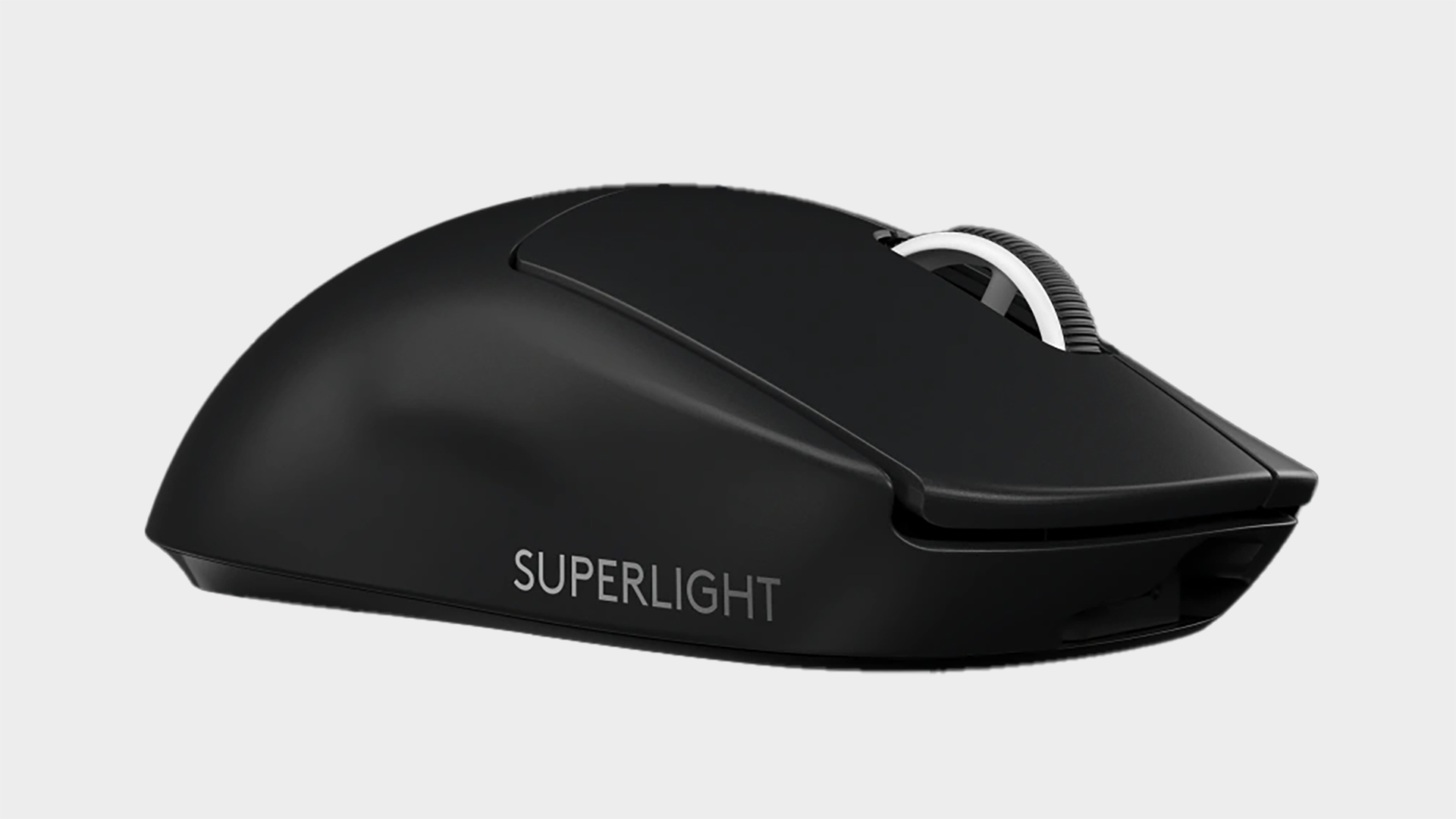 Logitech G Pro X Superlight draadloze gamingmuis op grijze achtergrond