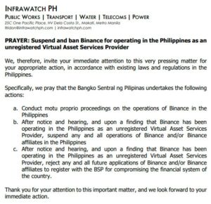 BSP는 필리핀 PlatoBlockchain 데이터 인텔리전스에서 불법적으로 운영되는 Binance를 금지할 것을 촉구했습니다. 수직 검색. 일체 포함.