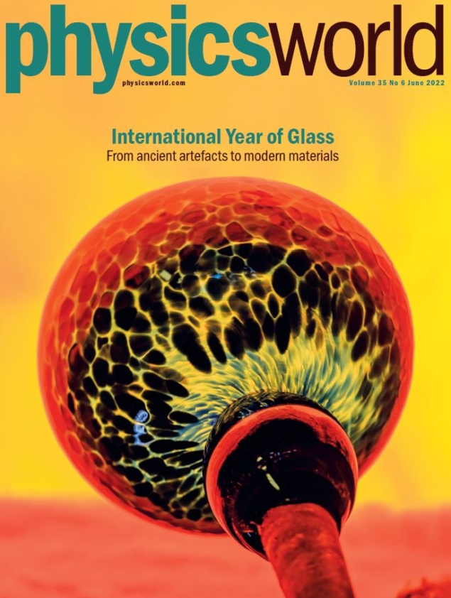 Glass blowing photo on the cover of the June 2022 isue of Physics World