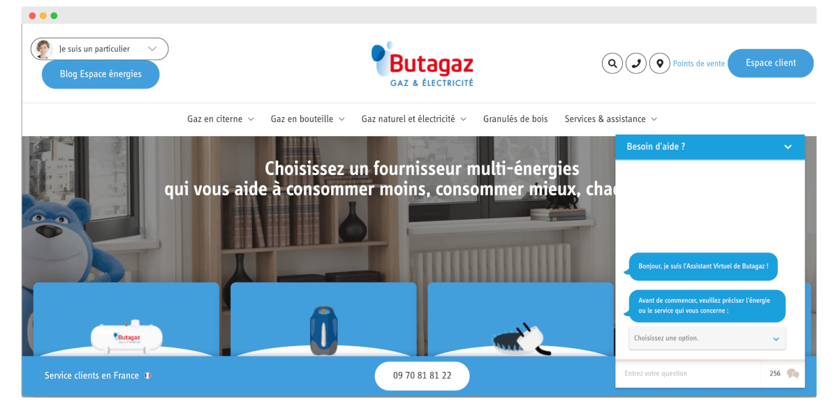 Chatbot dans les utilitaires : le bot de Butagaz