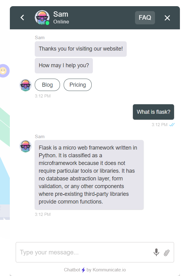 How to Create a AI Chatbot in Python Framework PlatoBlockchain Data Intelligence. Vertical Search. Ai.