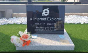 Internet Explorer'ın mezar taşı Güney Kore PlatoBlockchain Veri İstihbaratında viral oluyor. Dikey Arama. Ai.