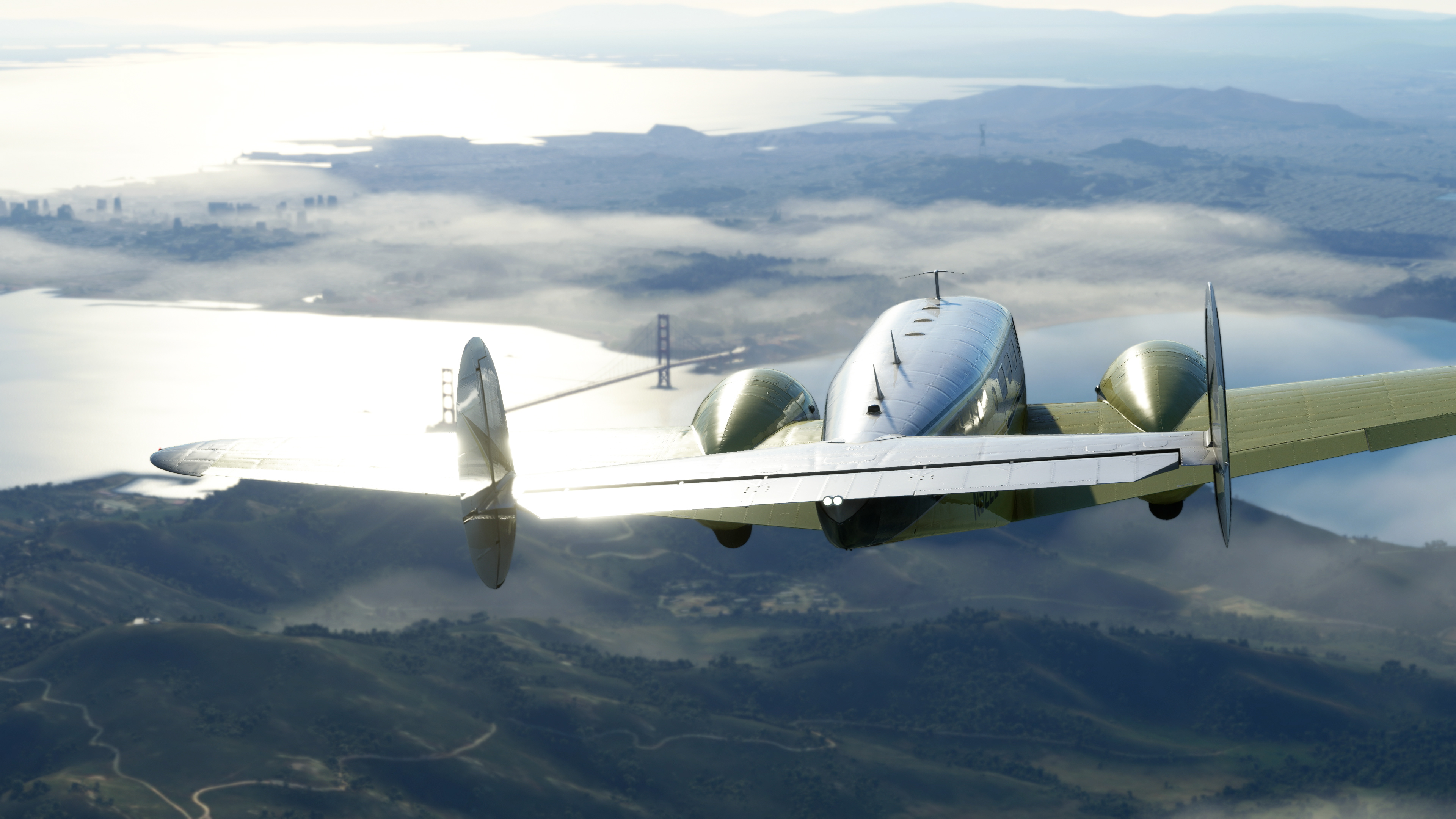 Microsoft Flight Simulator - Local Legends 5 - Captura de tela do Beechcraft Modelo 18