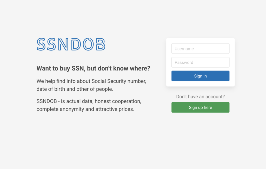 SSNDOB sold personal data for Bitcoin before takedown — it may be back PlatoBlockchain Data Intelligence. Vertical Search. Ai.