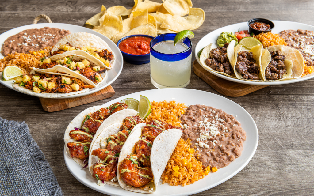 Mexican food with rice, beans, tacos and lime. Restaurants That Do Fundraisers In Phoenix 