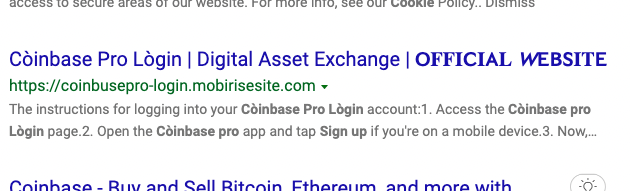 Security PSA: Search engine phishing The Coinbase PlatoBlockchain Data Intelligence. Vertical Search. Ai.