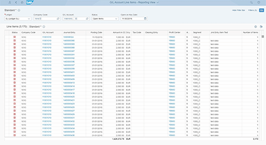 SAP-i S/4HANA ERP komplekti pearaamatu moodulis olev veeb võimaldab teil vaadata GL-kontole andmeid sisaldavate päevikukirjete kataloogi.