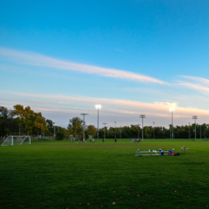 Un terrain de soccer à London, en Ontario.