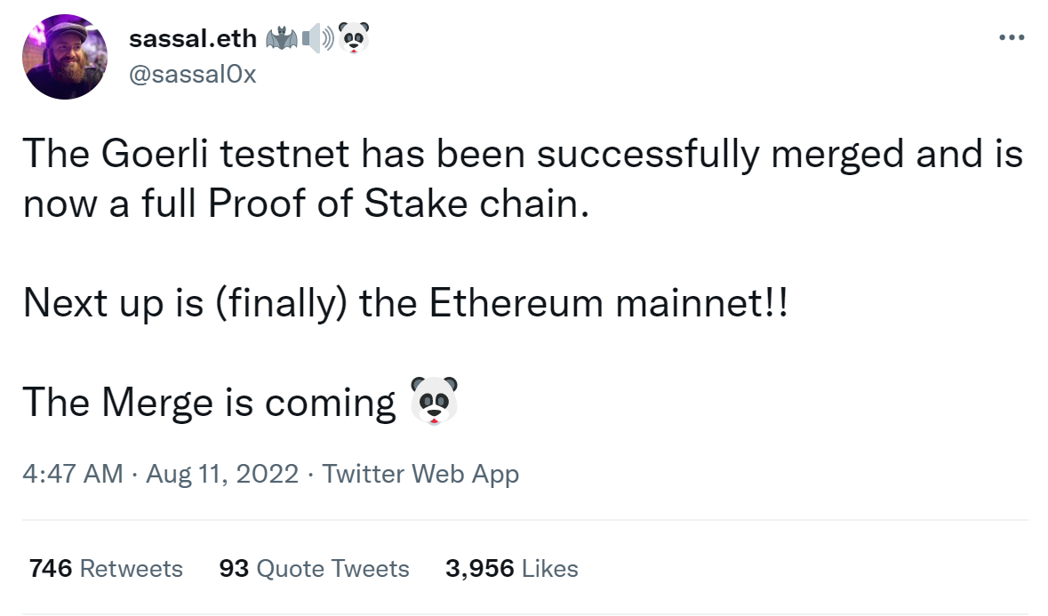 Ether è pronto a superare l'ostacolo dei 2,000 dollari mentre Goerli di Ethereum passa finalmente alla Data Intelligence PoS PlatoBlockchain. Ricerca verticale. Ai.