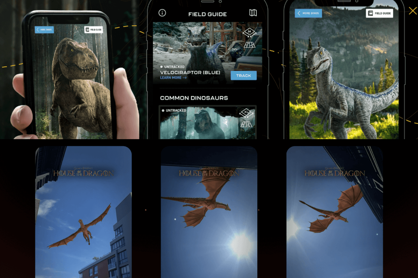 AR-rajongói elkötelezettség a Universal és az HBO részéről: Dinotracker AR App és „House of the Dragon” Snapchat Lens PlatoBlockchain Data Intelligence. Függőleges keresés. Ai.