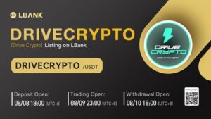 LBank Exchange Will List Drive Crypto (DRIVECRYPTO) on August 9, 2022 PlatoAiStream Data Intelligence. Vertical Search. Ai.