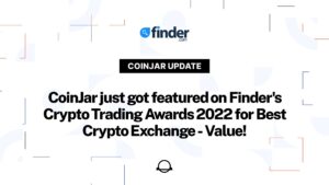 CoinJar זוכה ב-"Best Exchange for Value" ב-Finder Awards 2022 ב-XNUMX PlatoBlockchain Data Intelligence. חיפוש אנכי. איי.