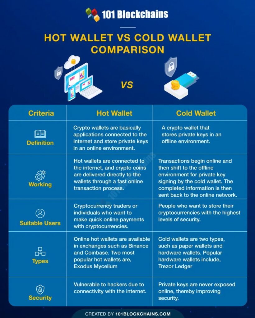 billetera fría vs caliente