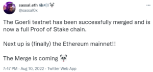 بریکنگ: Ethereum نے Goerli Testnet کو PlatoBlockchain ڈیٹا انٹیلی جنس کو ضم کر دیا۔ عمودی تلاش۔ عی