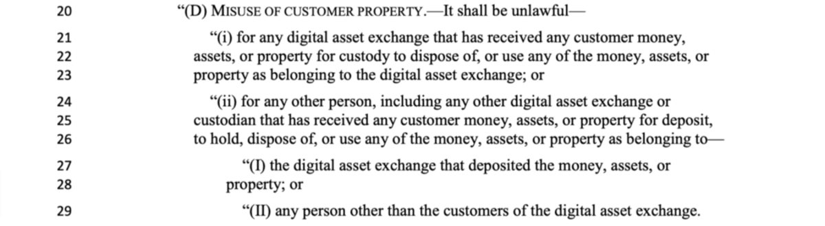 En linje-for-linje-analyse og kritikk av det nylig foreslåtte lovforslaget for å regulere "digitale eiendeler." Å si det er feilaktig er en underdrivelse.