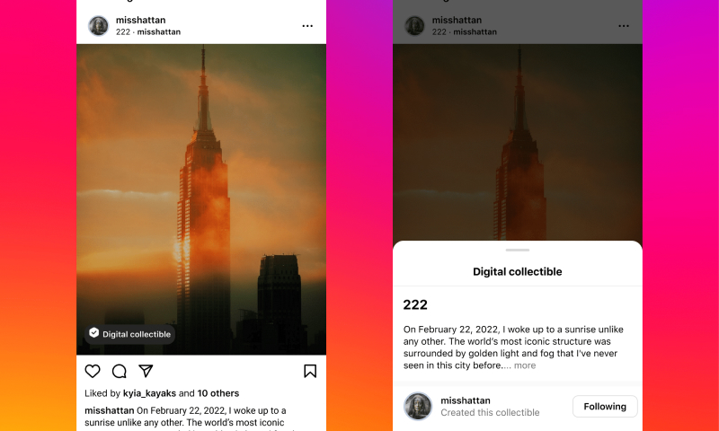 Instagram NFT-ondersteuning voor lancering in 100 landen PlatoBlockchain Data Intelligence. Verticaal zoeken. Ai.