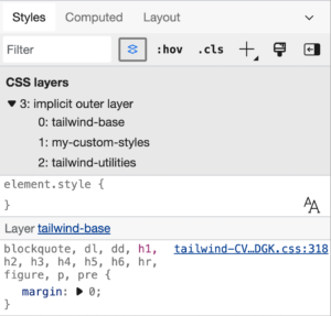 ٹیل ونڈ پروجیکٹ پلیٹو بلاکچین ڈیٹا انٹیلی جنس میں کسٹم اسٹائلز کا نظم کرنے کے لیے CSS کیسکیڈ پرتوں کا استعمال۔ عمودی تلاش۔ عی