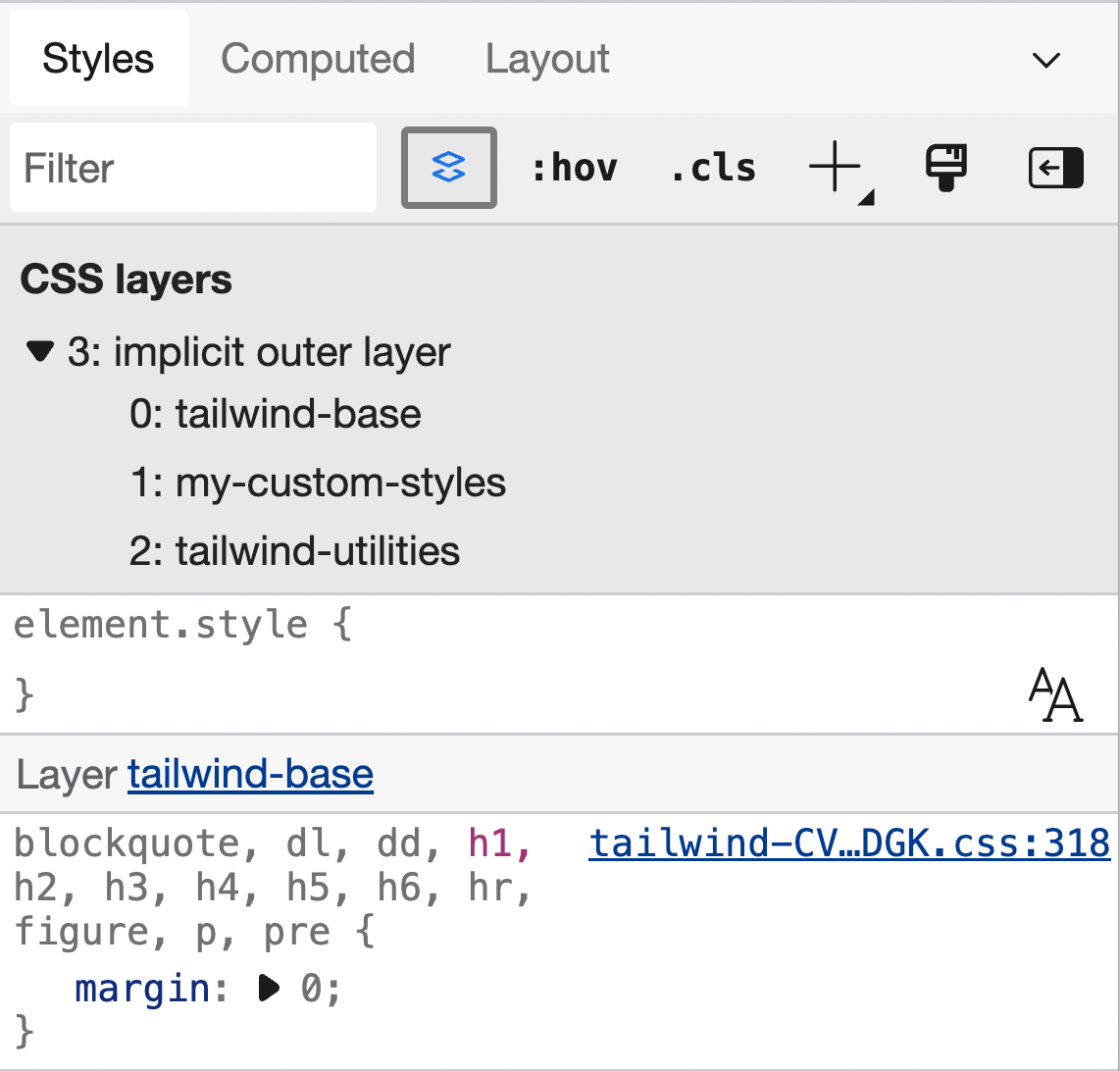 CSS 캐스케이드 레이어를 사용하여 Tailwind 프로젝트에서 사용자 정의 스타일 관리 PlatoBlockchain Data Intelligence. 수직 검색. 일체 포함.