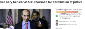 21,000 Sign Petition For SEC Chair to Resign PlatoBlockchain Data Intelligence. Vertical Search. Ai.