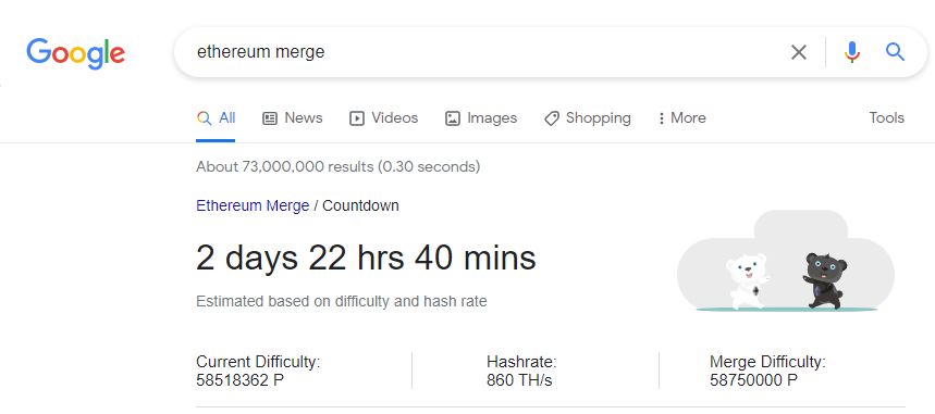 Google gets in on Ethereum Merge excitement with nifty easter egg PlatoBlockchain Data Intelligence. Vertical Search. Ai.