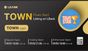 List Town Star (TOWN) token debütál az LBank Exchange PlatoBlockchain Data Intelligence szolgáltatásban. Függőleges keresés. Ai.