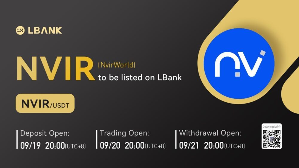 NvirWorld (NVIR) тепер доступний для торгівлі на біржі LBank PlatoBlockchain Data Intelligence. Вертикальний пошук. Ai.