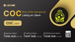 Το Coin of Champions (COC) είναι πλέον διαθέσιμο για διαπραγμάτευση στο LBank Exchange PlatoBlockchain Data Intelligence. Κάθετη αναζήτηση. Ολα συμπεριλαμβάνονται.