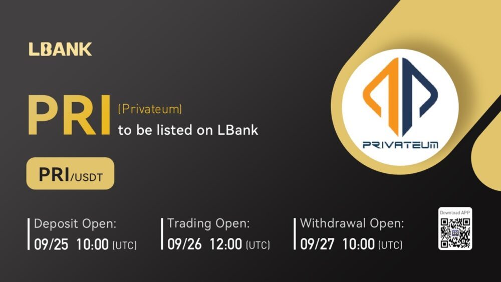Privateum (PRI) Sekarang Tersedia untuk Trading di LBank Exchange PlatoBlockchain Data Intelligence. Pencarian Vertikal. Ai.