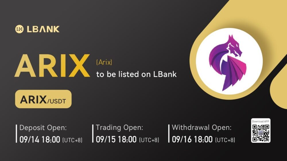 Arix (ARIX) اب LBank Exchange PlatoBlockchain ڈیٹا انٹیلی جنس پر تجارت کے لیے دستیاب ہے۔ عمودی تلاش۔ عی