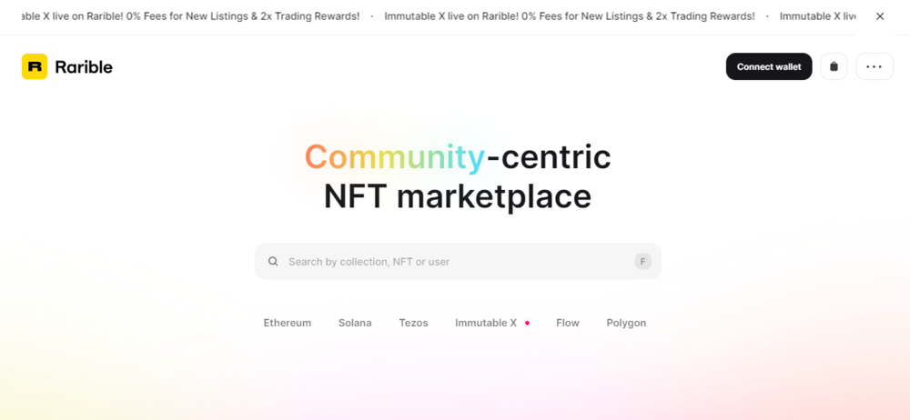 Rarible Platform - beste NFT-marktplaatsen voor kunst en games