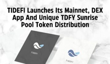 TIDEFI julkaisee DEX-sovelluksen ja ainutlaatuisen TDFY Sunrise Pool Token Distributionin Mainnet Goes Live PlatoBlockchain Data Intelligencen yhteydessä. Pystysuuntainen haku. Ai.