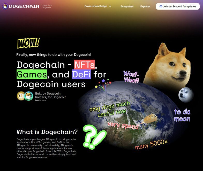 Dogechain збільшує $Dogecoin, щоб надати спільноті $Dogecoin криптододатки, такі як NFT, ігри та DeFi.