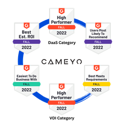 Cameyo erkend als een high-performer in G2's najaarsrapporten van 2022 voor... PlatoBlockchain Data Intelligence. Verticaal zoeken. Ai.