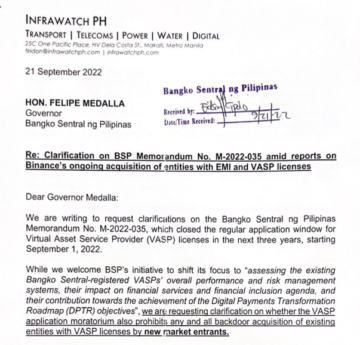 Exclusive: Infrawatch PH to BSP: Is Backdoor Acquisition of VASP License Allowed? Infrawatch PH PlatoBlockchain Data Intelligence. Vertical Search. Ai.