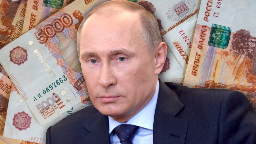 Medan den amerikanska dollarn trampar euron, pundet och yenen skjuter Rysslands rubel i höjden mot greenbacken
