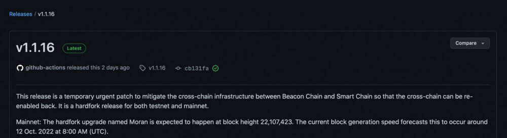 בלוקצ'יין עם גיבוי Binance משלים את ה-Hard Fork כדי לצמצם פריצות עתידיות של גשר צולב-שרשרת - Bitcoin News PlatoBlockchain Data Intelligence. חיפוש אנכי. איי.