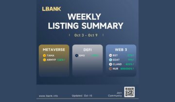 Εβδομαδιαία αναφορά καταχώρισης LBank Crypto Exchange — 10 Οκτωβρίου 2022 PlatoBlockchain Data Intelligence. Κάθετη αναζήτηση. Ολα συμπεριλαμβάνονται.