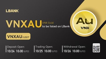 LBank Exchange Will List VNX Gold (VNXAU) on October 25, 2022 PlatoBlockchain Data Intelligence. Vertical Search. Ai.