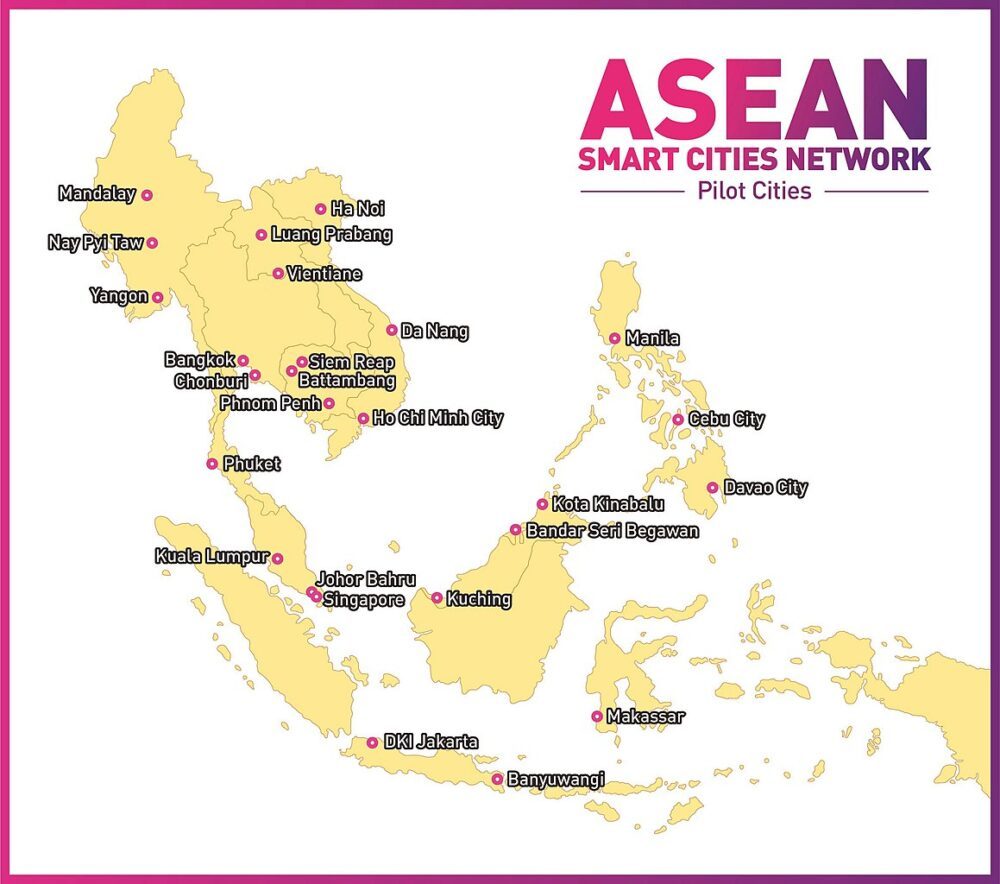 Pilot cities, ASEAN Smart Cities Network, Source: ASEAN