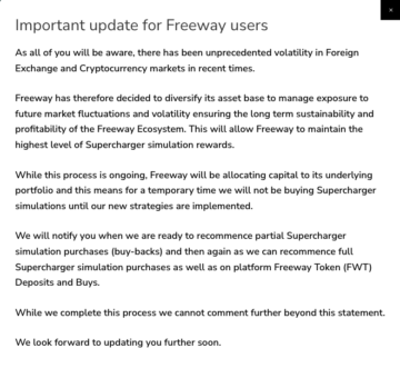 Crypto panostusalusta Freeway pysäyttää nostot, FatManTerra väittää Ponzi-järjestelmän PlatoBlockchain Data Intelligencen. Pystysuuntainen haku. Ai.