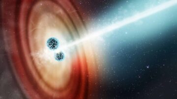 انفجار جت فوق‌العاده سریع از برخورد دو ستاره نوترونی از هوش داده پلاتو بلاک چین. جستجوی عمودی Ai.