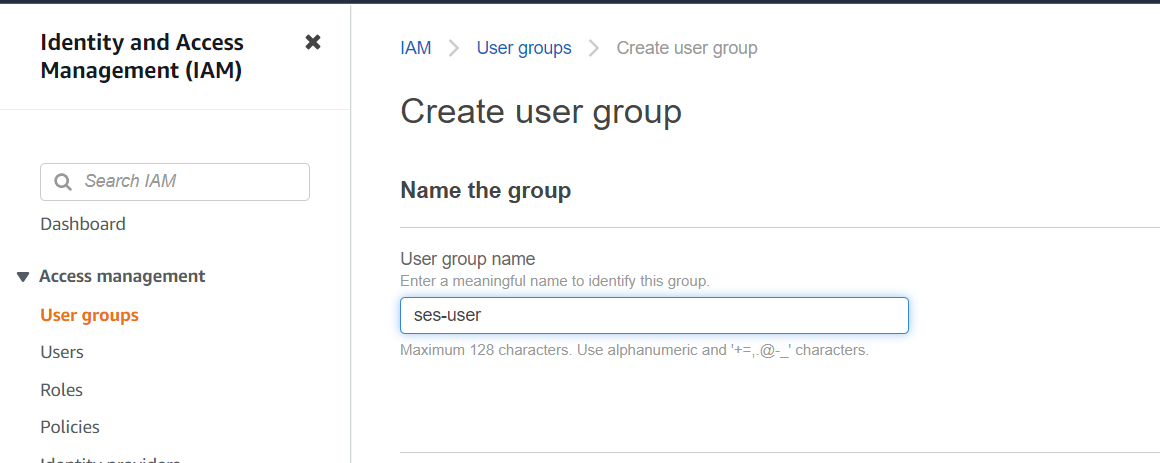 Felhasználói csoport létrehozása
