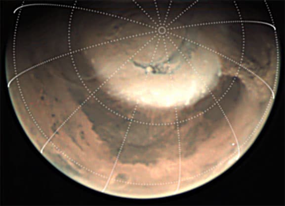 Furtună de praf se învârte pe Marte