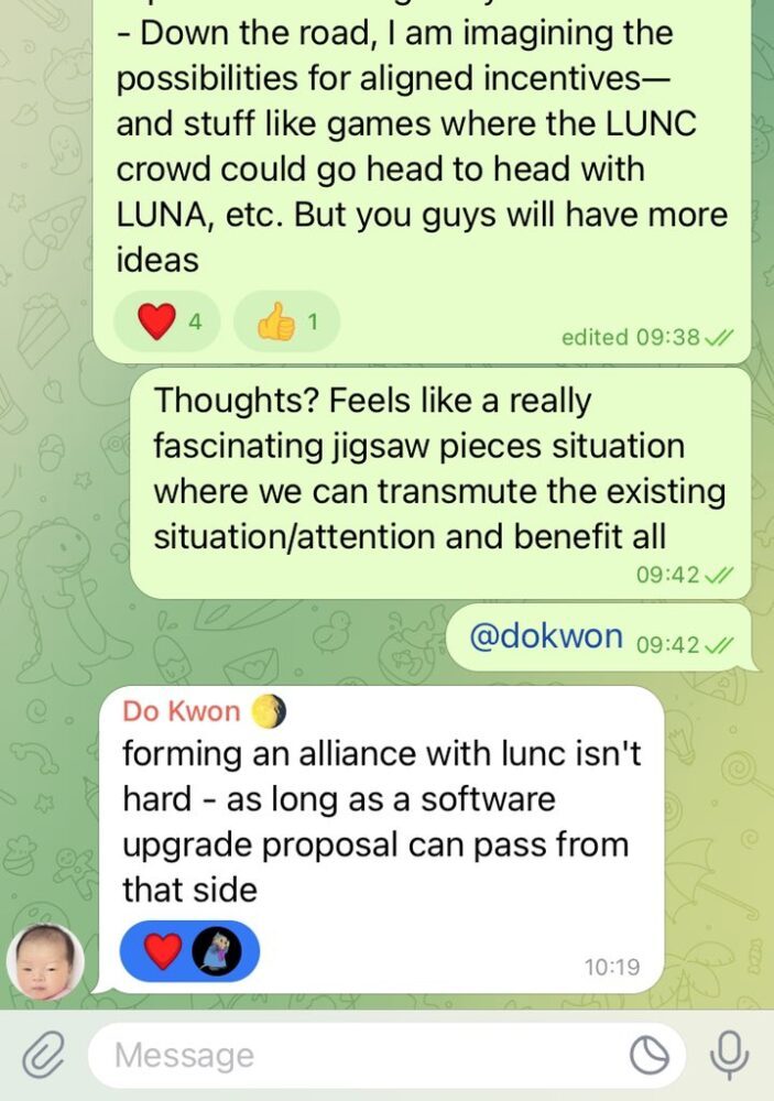 Do Kwon ehdottaa liittoutumaa Terra 2.0:n ja Terra Classicin (LUNC) välillä, yhteisö reagoi PlatoBlockchain Data Intelligence -tietoihin. Pystysuuntainen haku. Ai.