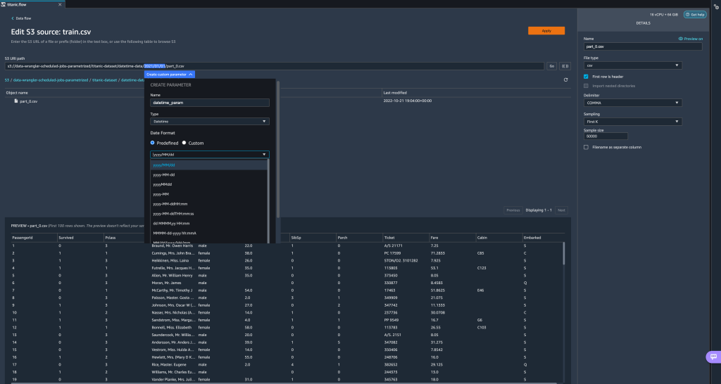 Get more control of your Amazon SageMaker Data Wrangler workloads with parameterized datasets and scheduled jobs Parameterized datasets PlatoBlockchain Data Intelligence. Vertical Search. Ai.