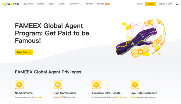 FAMEEX lancerede 1000 USDT tilmeldingsbegivenheder og globalt agentprogram for at bygge fremtidens Web3 Exchange Ecosystem PlatoBlockchain Data Intelligence. Lodret søgning. Ai.