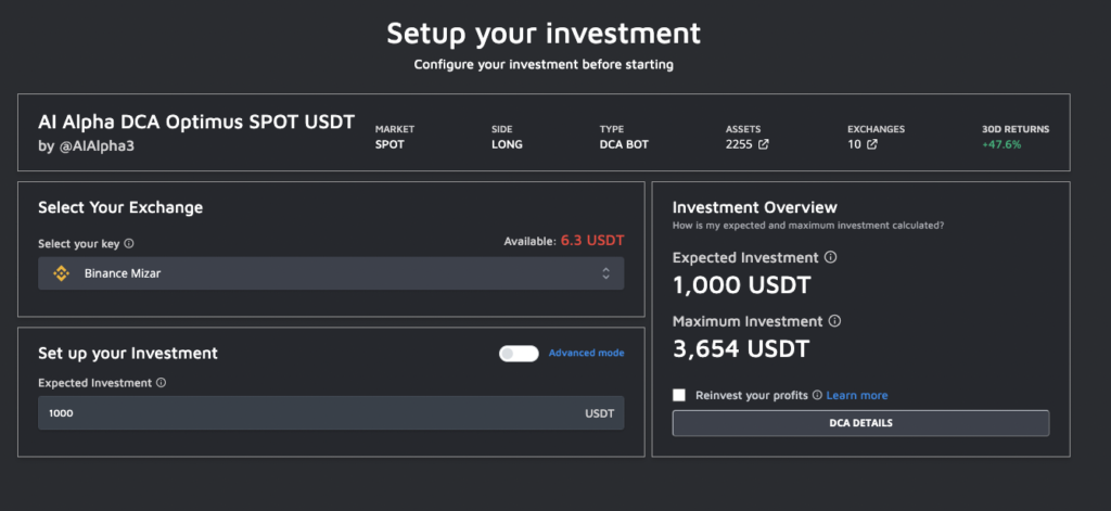 Set up your investment on Mizar