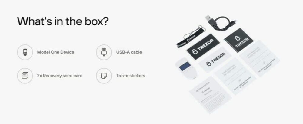 Trezor one whats in the ボックス